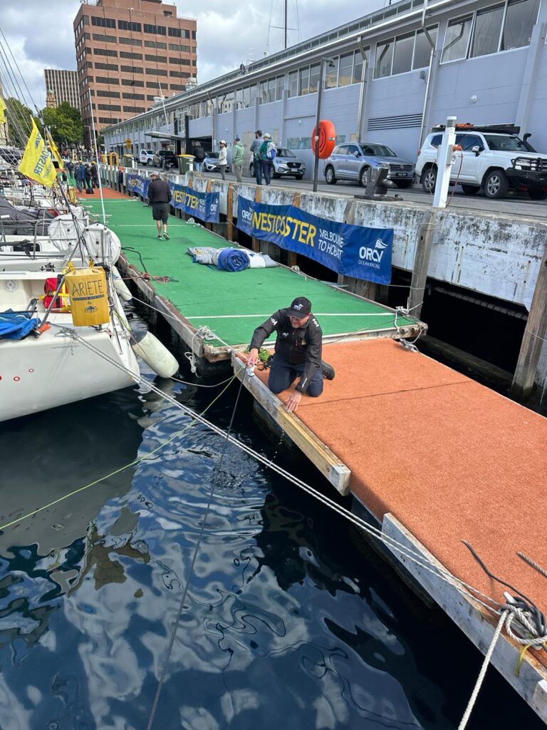 8. Post Educational and Reusable Signage<br>Included in the skippers packs prior to the race we included reusable, waterproof signs for crews to place in their boat on how to correctly sort their boat generated waste and how to dispose responsibly when at the finish destination. 

ORCV uses reusable signs and banners year after year for events. 