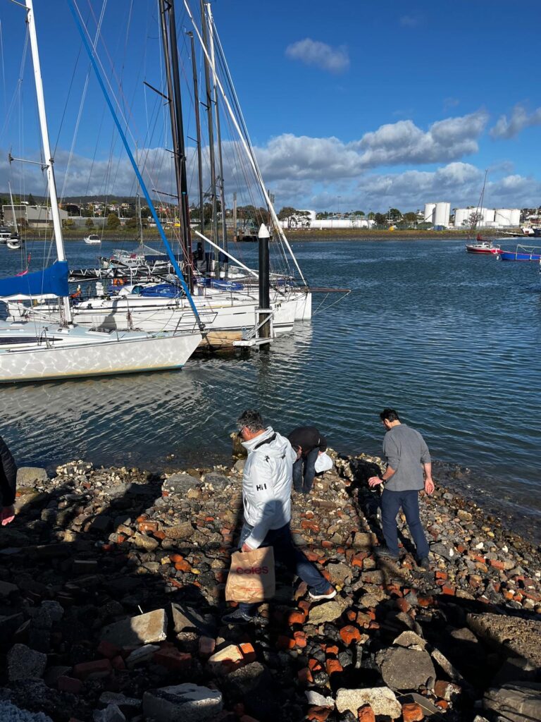 14. Host a Beach or Marina Cleanup<br>A waterfront clean-up was hosted, removing a huge amount  of litter that would have other wise entered the river mouth and flowed to sea. Fishing line, cigarette butts, beverage containers, and even an oven door were recovered from the surrounding natural spaces in only 30 minutes - recyclable items were diverted from landfill where possible