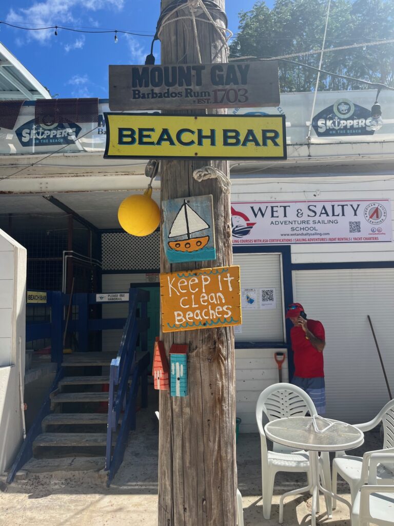 11. Ensure Proper Waste Bin Placement and Signage<br>All of our bottles are recycled. Green containers for beer bottles as well as larger recycling blue bins were placed centrally underneath hand painted reusable signs. The regular garbage bin was placed next to recycling station.