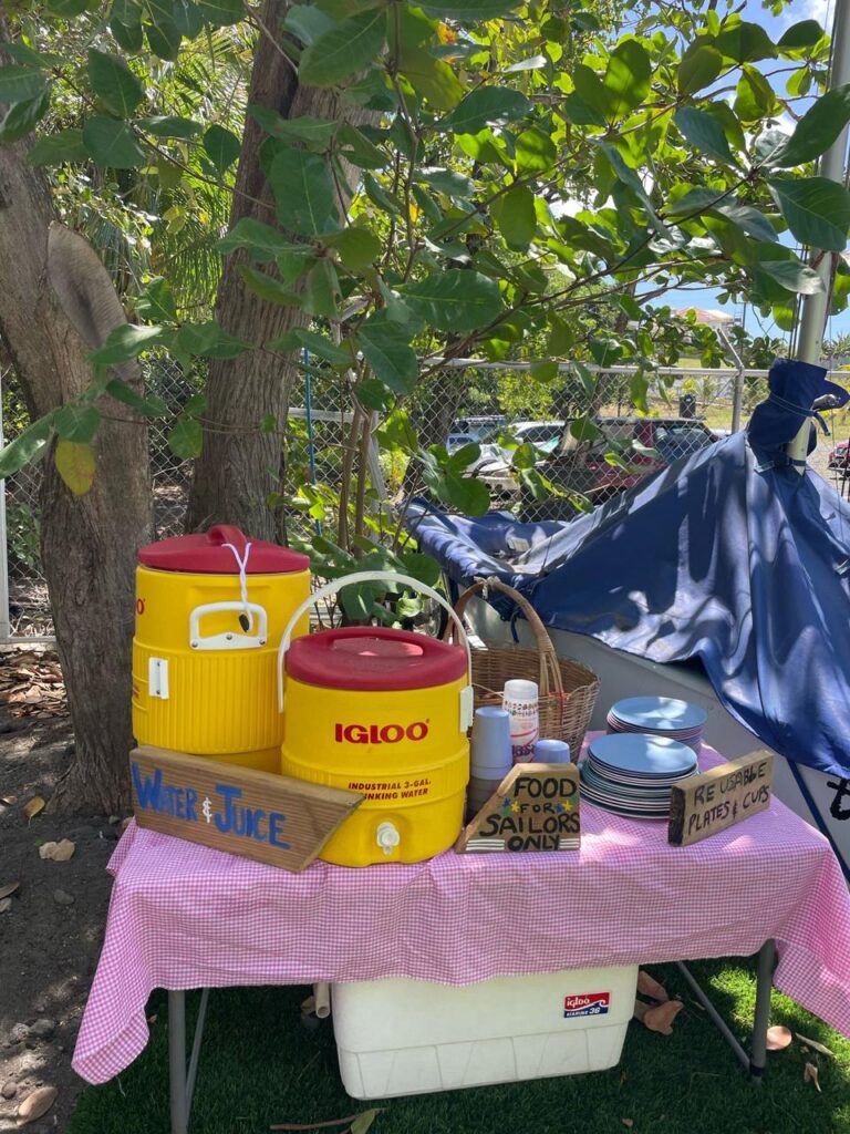 1. Eliminate Single-Use Water Bottles and Provide Water Refill Stations<br>Water refill stations only. No single use plastic bottles provided. We filled reused gallon bottles at a mountain spring to fill the coolers. We purchased an additional large cooler to have multiple water stations.  