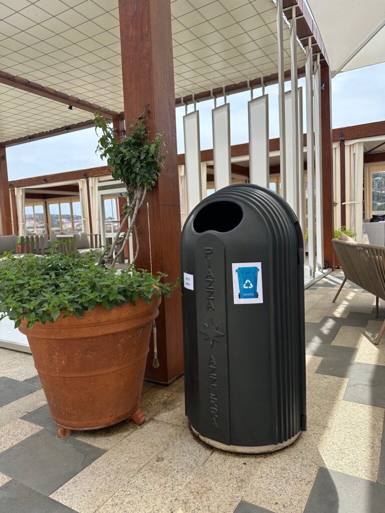 11. Ensure Proper Waste Bin Placement and Signage<br>11)All the trash bins had signs for waste separation