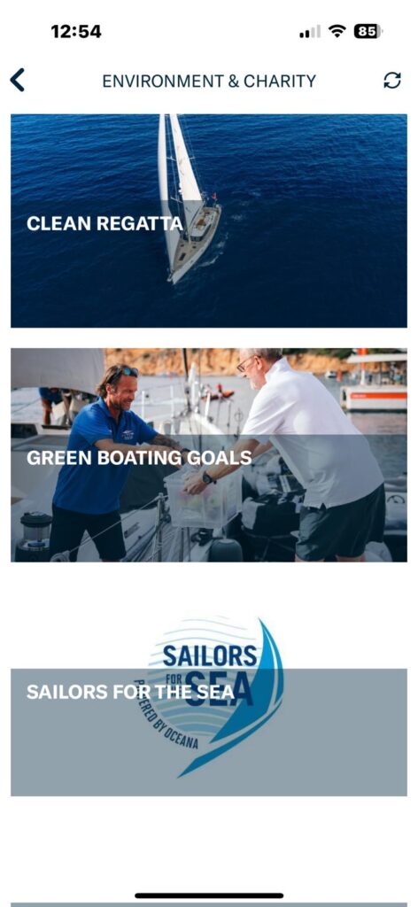 13. Use Paperless Event Management<br>We used no paper throughout the entire event.  All participants and staff were using the event app where all regatta information was held - notice of race, Event program, even the race course announcements and daily briefings, weather forecast, evening plans, emergency contact numbers, info on Environment and Charity, 
