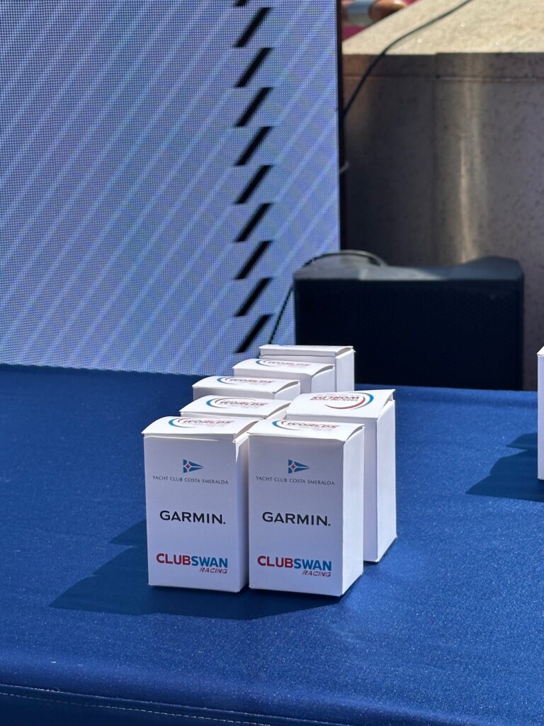5. Award Practical Items or Use a Perpetual or Upcycled Trophy<br>For the Nations League - Swan One Design World, the winners were awarded a practical Garmin belt.