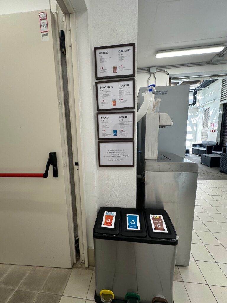 8. Post Educational and Reusable Signage<br>We have provided signs indicating how to separate waste, we have also specified that the materials used for post-race refreshments are all biodegradable