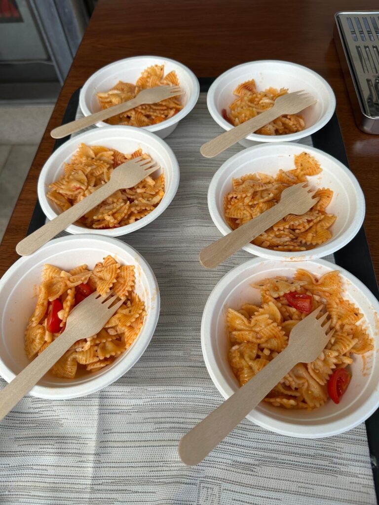 3. Serve Food with Plastic-Free Dinnerware<br>we serve food in biodegradable materials or plates and dishes that are washed with specific non-polluting detergents.