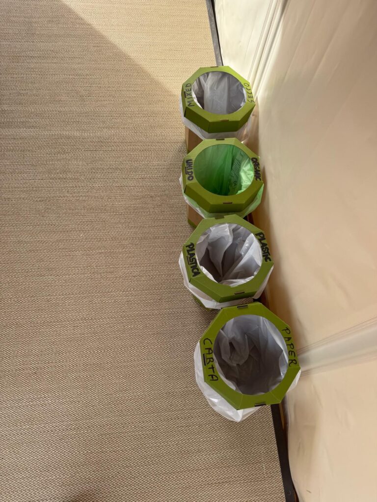 8. Post Educational and Reusable Signage<br>We have provided signs indicating how to separate waste, we have also specified that the materials used for post-race refreshments are all biodegradable