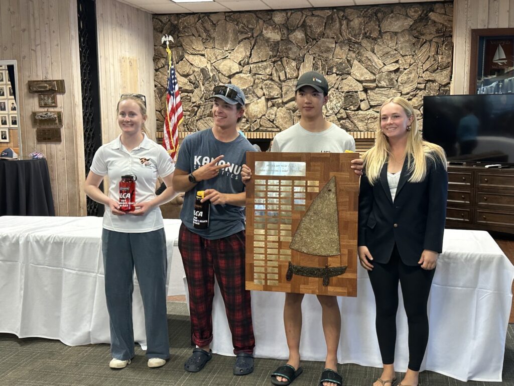 5. Award Practical Items or Use a Perpetual or Upcycled Trophy<br>MBYC awarded Nalgene water bottles as trophies for the event and used perpetual trophies for the winners of each fleet.  