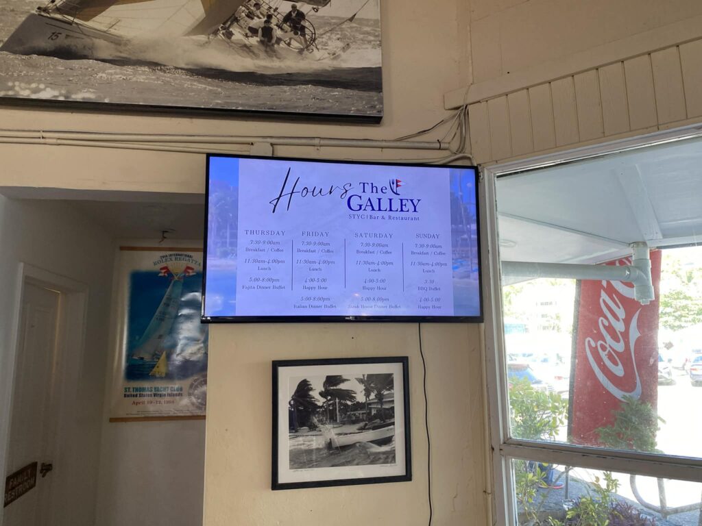 13. Use Paperless Event Management<br>STIR 2025 utilized yachtscoring.com capabilities to notify sailors of courses and amendments online rather than posting on paper. Also, there were two electronic screens at STYC throughout the regatta that provided scores, event and dining information.