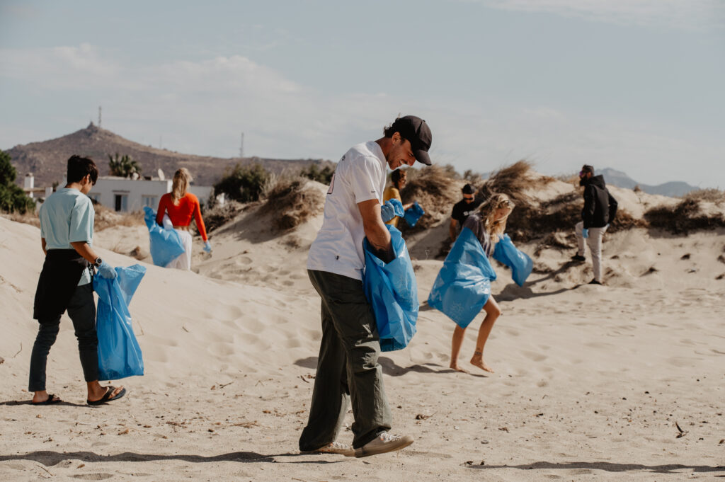 1. Eliminate Single-Use Water Bottles and Provide Water Refill Stations<br>beach clean up 
local trophy 
water refill station 