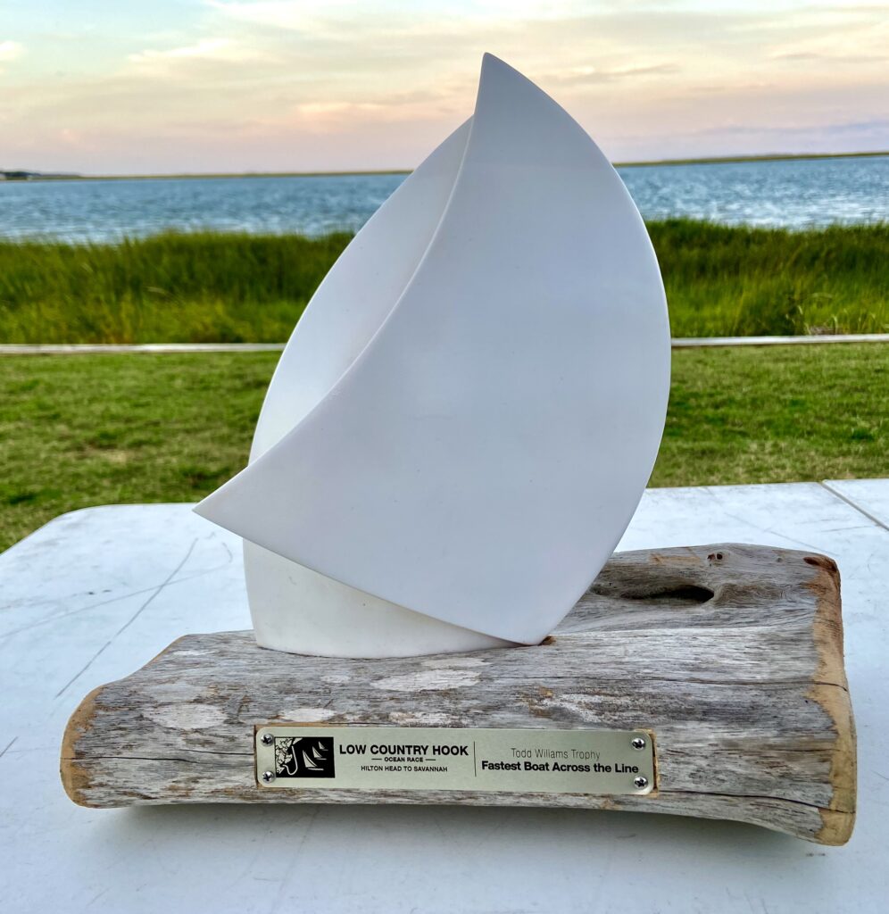 5. Award Practical Items or Use a Perpetual or Upcycled Trophy<br>Our awards this year were tall glasses, along with our recurring annual award for sportsmanship, which we had a plate to with the boat and skippers name. It was handmade by one of our members and participants.