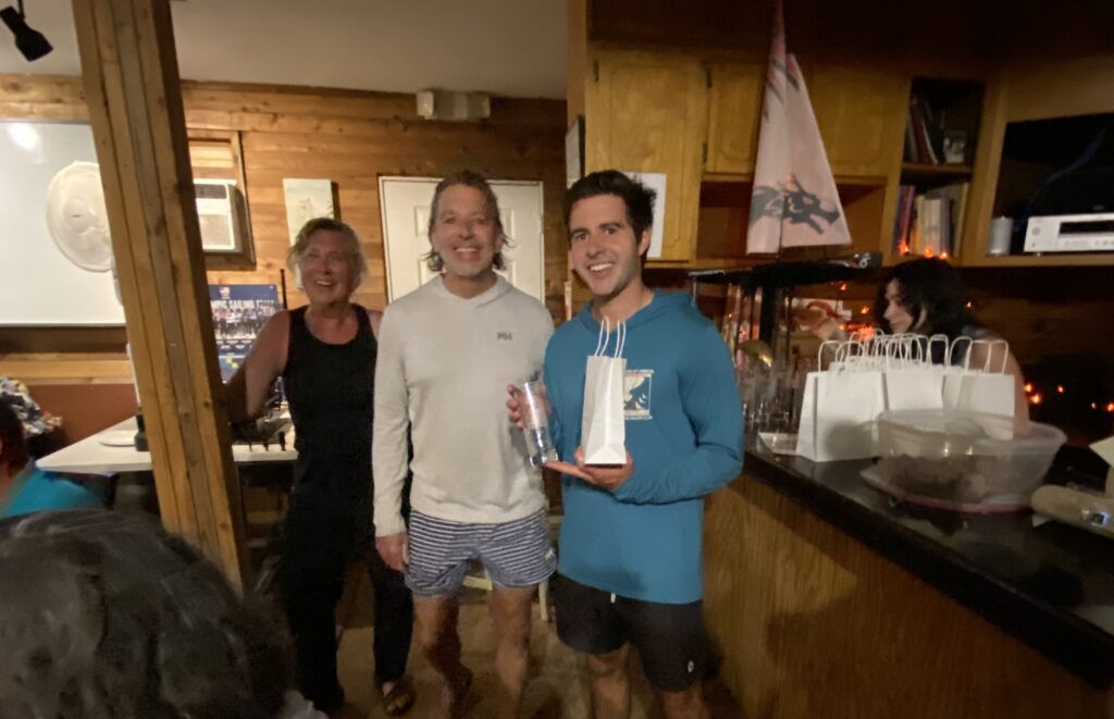 5. Award Practical Items or Use a Perpetual or Upcycled Trophy<br>Our awards this year were tall glasses, along with our recurring annual award for sportsmanship, which we had a plate to with the boat and skippers name. It was handmade by one of our members and participants.