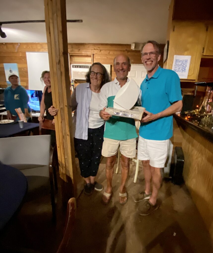 5. Award Practical Items or Use a Perpetual or Upcycled Trophy<br>Our awards this year were tall glasses, along with our recurring annual award for sportsmanship, which we had a plate to with the boat and skippers name. It was handmade by one of our members and participants.