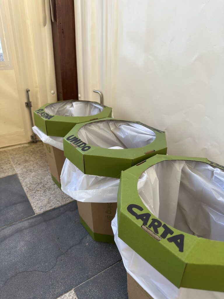 8. Post Educational and Reusable Signage<br>Educational signs have been put up in the media room and other areas of the club to help people sort their waste. Also, dedicated bins were placed around the regatta village.