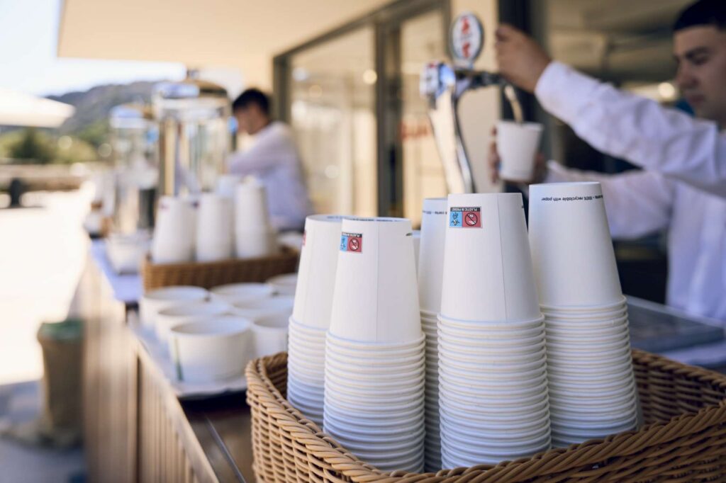 2. Eliminate Plastic Straws<br>Plastic straws were not used or distributed during the event, they are not more available at the YCCS. Drinks were served in paper cups.


