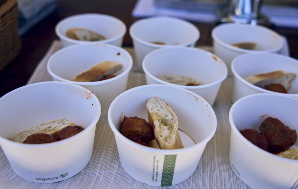 9. Serve Local Food or Source Seafood Sustainably<br>Local dishes such as meatballs and locally grown vegetables were served at the post-race refreshments.