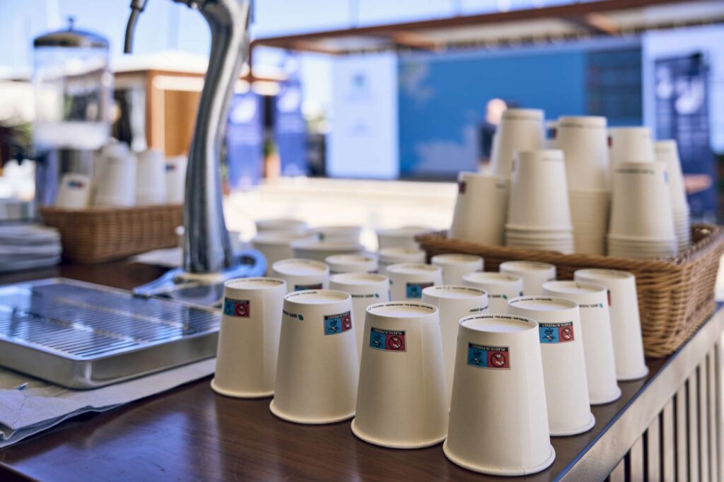 2. Eliminate Plastic Straws<br>Plastic straws were not used or distributed during the event, they are not more available at the YCCS. Drinks were served in paper cups.

