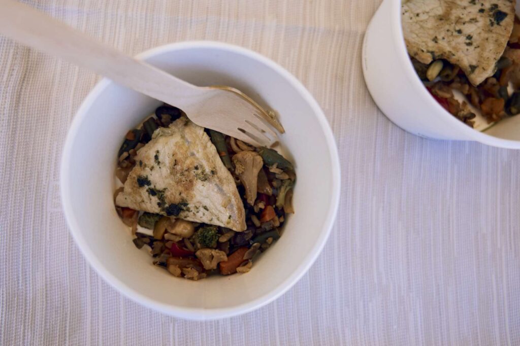 9. Serve Local Food or Source Seafood Sustainably<br>Local dishes such as meatballs and locally grown vegetables were served at the post-race refreshments.