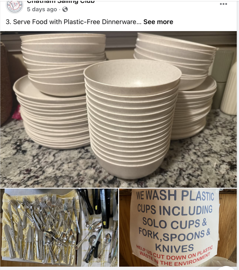 6. Publicize Your Sustainability Efforts<br>We publicize via 3 FB pages linked to our club and sailing, GroupMe and email. 