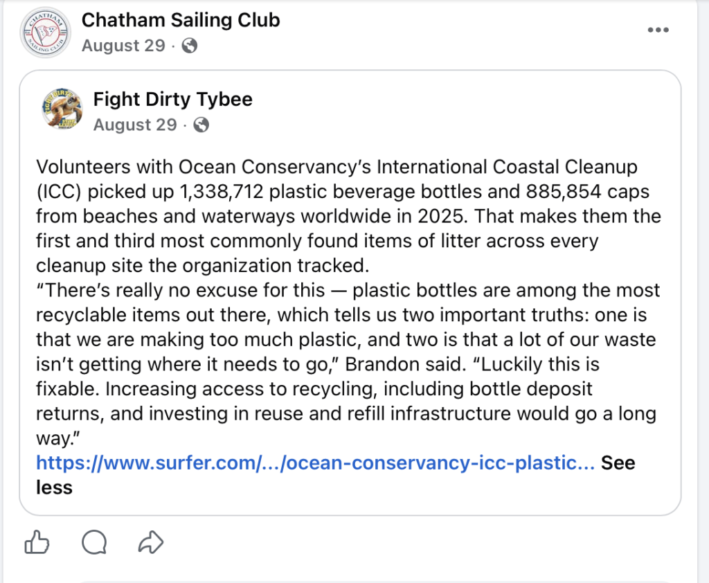 7. Involve Local Organizations<br>We partner with Clean Coast on monthly cleanups. Many of our members are also members of Clean Coast so this is ongoing year round. While we don
